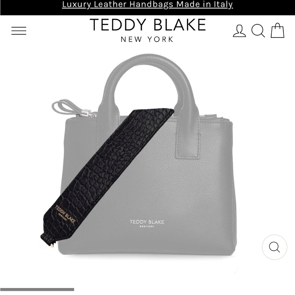 Teddy Blake Croc Black Leather wide strap